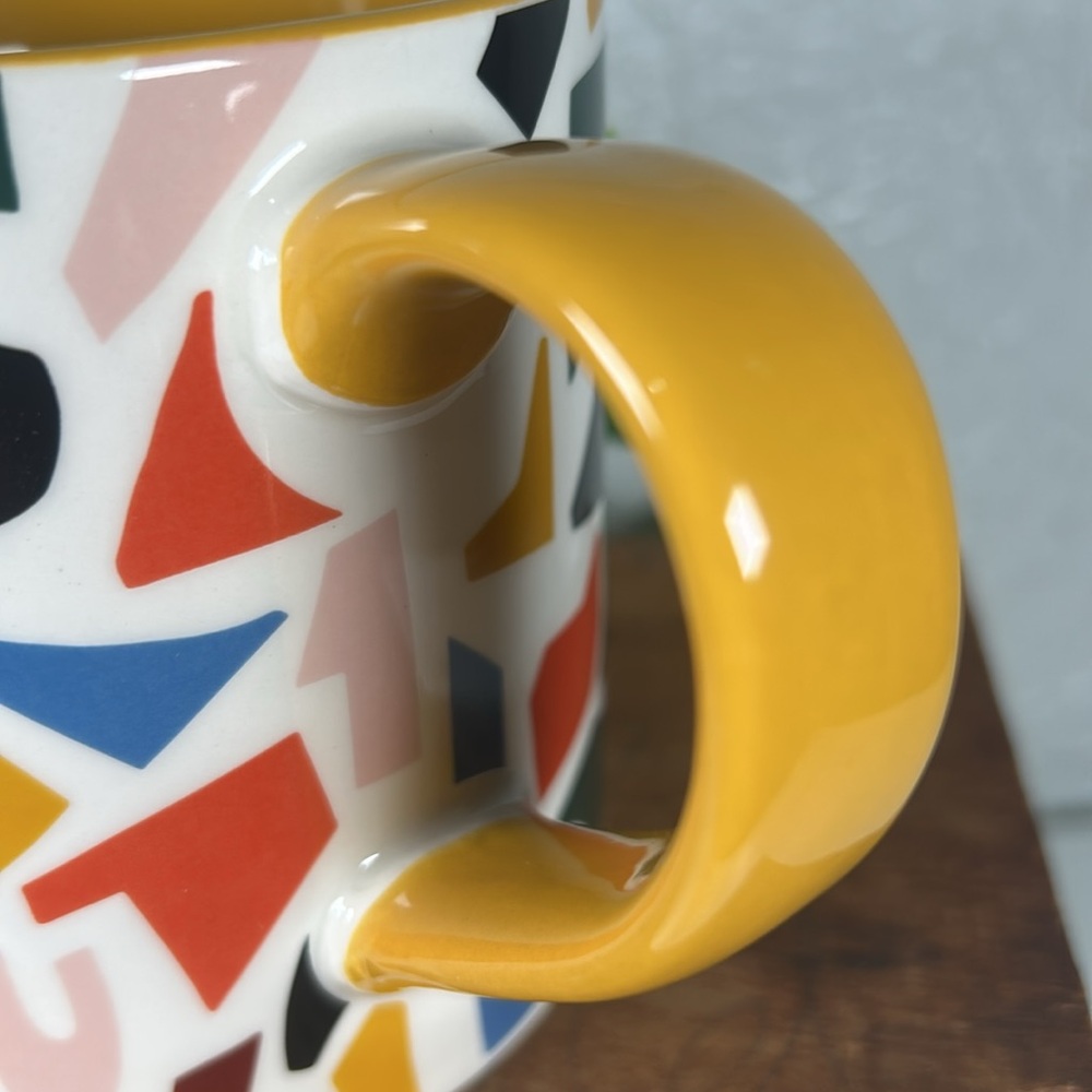 Room Essentials Multicolor Mugs with Gold Handles Mosaic Design 16 oz Mugs NWT - Picture 9 of 12